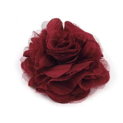 Broșă / clamă de păr trandafir, ø9 cm - Bordo deschis (1 Bucată)