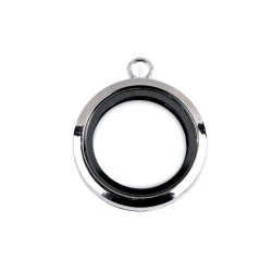 Pandantiv medalion rotund,  ø30 mm - Platinum (1 Bucată)
