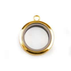 Pandantiv medalion rotund,  ø30 mm - Auriu (1 Bucată)