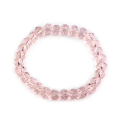 Brăţară elastică cu mărgele fațetate - Roz foarte deschis (1 Bucată)