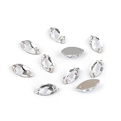 Strasuri de cusut, model eliptic - Cristal (12 Bucăți)