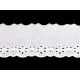 Dantelă madeira bumbac, lățime 50 mm - Alb zăpadă (1 Metru)