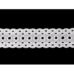 Dantelă bumbac madeira, 40 mm - Off white (1 Metru)