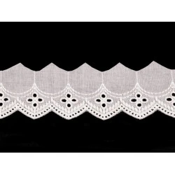 Dantela madeira bumbac 45 mm - Off white (1 Metru)
