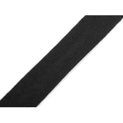 Bandă bias din bumbac, lățime 14 mm - Negru (100 Metri)