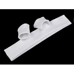Set bordură și manșete elastice tricotate, lățime 7 cm - Alb (1 Set)