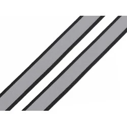 Bandă reflectorizantă de 15 mm - Negru (5 Metri)