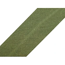 Bandă bias din bumbac, lățime 20 mm - Verde kaki (25 Metri)