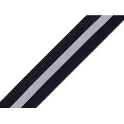 Bandă reflectorizantă textilă, lățime 30 mm - Negru (50 Metri)