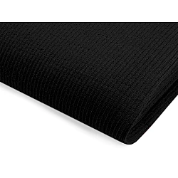 Tricot bumbac elastic, circular - Negru (1 Metru)