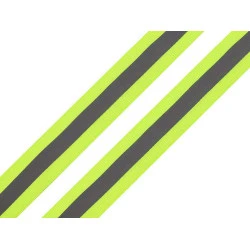 Bandă reflectorizantă textilă, lățime 25 mm - Galben verzui strident (5 Metri)