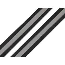 Bandă reflectorizantă textilă, lățime 25 mm - Negru (5 Metri)
