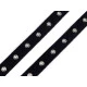 Bandă bumbac cu ocheți metalici, lățime 20 mm - Negru (1 Metru) Bandă bumbac cu ocheți metalici, lățime 20 mm - Negru (1 Metru)
