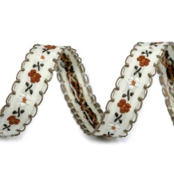 Panglică țesută, lățime 17 mm - Ecru deschis (18 Metri)