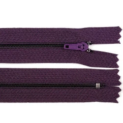 Fermoar spiralat nedetașabil no 3, lungime 20 cm - Mov închis (1 Bucată)