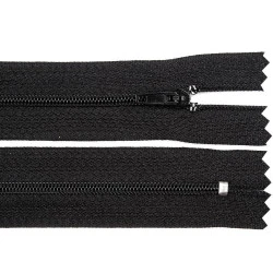 Fermoar spiralat nedetașabil no 3, lungime 20 cm - Negru (1 Bucată)