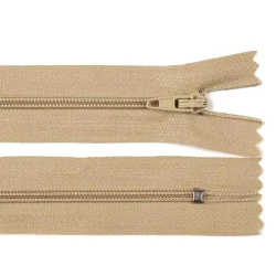 Fermoar spiralat nedetașabil no 3, lungime 25 cm - Maro natural (1 Bucată)