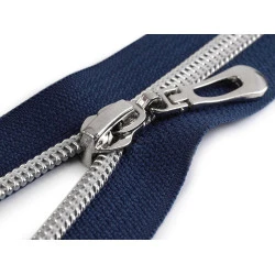 Fermoar spiralat argintiu, no 7 lungime 50 cm - Albastru închis (1 Bucată)