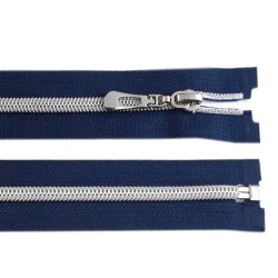 Fermoar spiralat argintiu, no 7 lungime 70 cm - Albastru închis (1 Bucată)