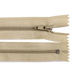 Fermoar spiralat nedetașabil cu atoblocare, no 3 lungime 18 cm - Maro natural (1 Bucată)