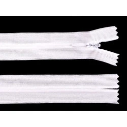 Fermoar ascuns nedetașabil, no 3 lungime 50 cm - Alb (1 Bucată)