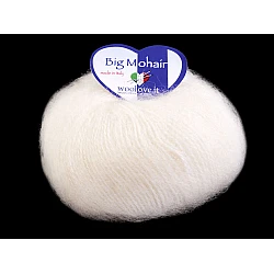 Fir de tricotat big mohair, 25 g - Crem foarte deschis (1 Bucată)