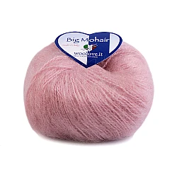 Fir de tricotat big mohair, 25 g - Roz antic deschis (1 Bucată)