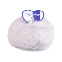 Fir de tricotat big mohair, 25 g - Gri foarte deschis (1 Bucată)