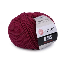 Fir de tricotat gina / jeans, 50 g - Roz zmeură (1 Bucată)