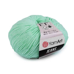 Fir de tricotat gina / jeans, 50 g - Verde mentă (1 Bucată)