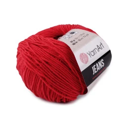 Fir de tricotat gina / jeans, 50 g - Roșu scarlet (1 Bucată)