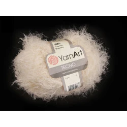 Fir de tricotat pufos tecno, 50 g - Bej deschis (1 Bucată)