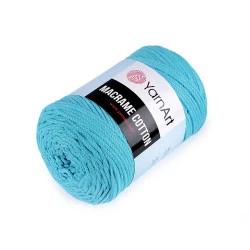 Fir de tricotat macrame cotton, 250 g - Albastru azur (1 Bucată)