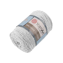 Fir de tricotat macrame cotton, 250 g - Gri foarte deschis (1 Bucată)