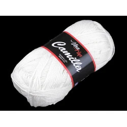 Fir de tricotat camilla, 50 g - Alb (1 Bucată)