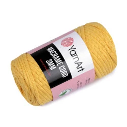 Fir de tricotat / croșetat macrame cord, 250 g - Galben muștar (1 Bucată)