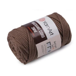 Fir de tricotat / croșetat macrame cord, 250 g - Maro (1 Bucată)