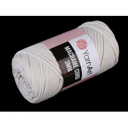 Fir de tricotat / croșetat macrame cord, 250 g - Ecru deschis (1 Bucată)