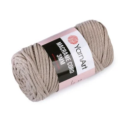 Fir de tricotat / croșetat macrame cord, 250 g - Bej (1 Bucată)