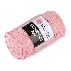 Fir de tricotat / croșetat macrame cord, 250 g - Roz somon închis (1 Bucată)