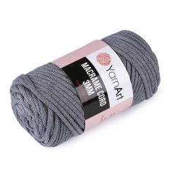 Fir de tricotat / croșetat macrame cord, 250 g - Gri neutral (1 Bucată)