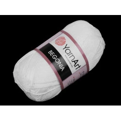 Fir de tricotat begonia, 50 g - Alb (1 Bucată)
