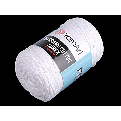 Fir de tricotat / croșetat macrame cotton lurex, 250 g - Alb (1 Bucată)