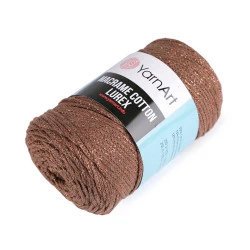 Fir de tricotat / croșetat macrame cotton lurex, 250 g - Maro deschis (1 Bucată)
