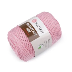 Fir de tricotat / croșetat macrame rope,ø5 mm 500 g - Roz deschis (1 Bucată)