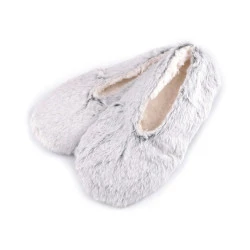 Papuci de casă balerini cu blăniță - Gri foarte deschis (1 Pereche)