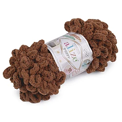 Fir de tricotat alize puffy, 100 g - Maro (1 Bucată)