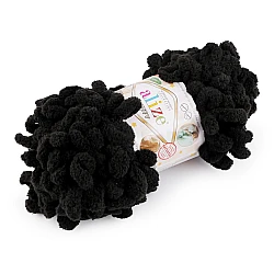 Fir de tricotat alize puffy, 100 g - Negru (1 Bucată)