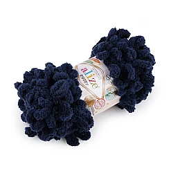 Fir de tricotat alize puffy, 100 g - Albastru închis (1 Bucată)