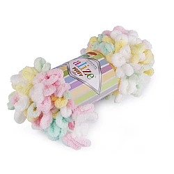 Fir de tricotat alize puffy color, 100 g - Galben deschis (1 Bucată)